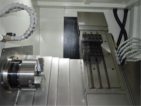 45-degree slant-bed CNC lathe interior structure